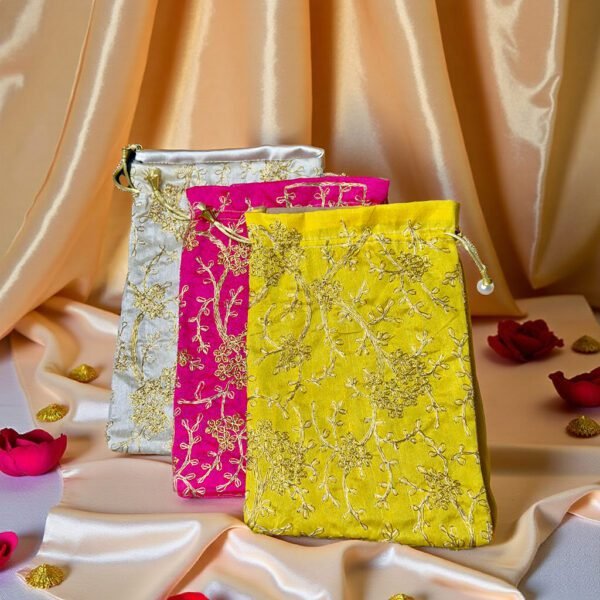 Embroidered Drawstring Potli Bag