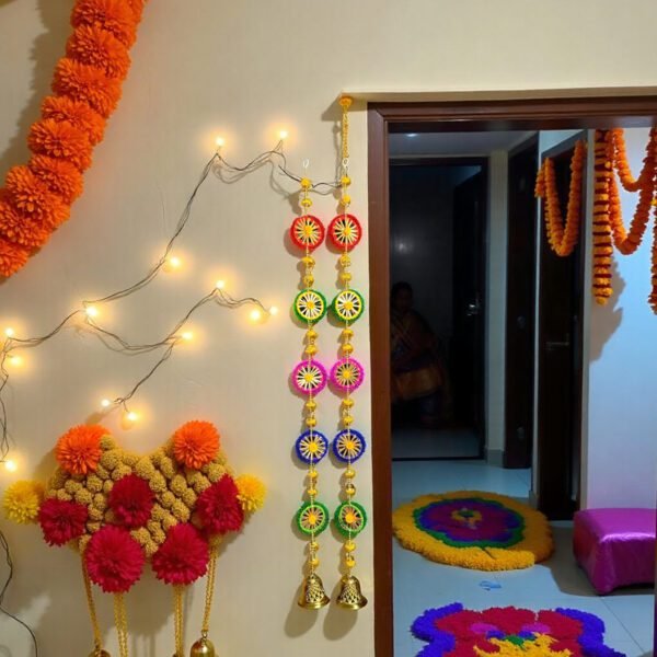 Decorative Wall Hanging with Bells – Set of 2 image 2