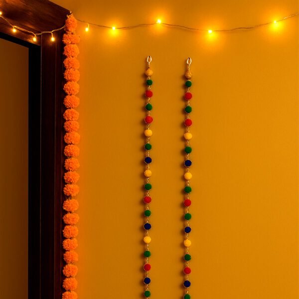 Colorful Decorative Latkan with Golden Bells – Traditional Wall & Door Hanging for Home Decor Per Piece