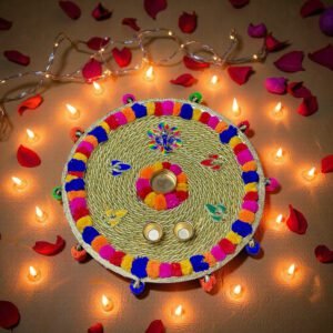 Colorful Pom-Pom Puja Thali