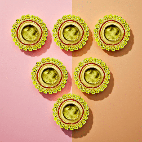 Decorative Wax Diya Set of 6