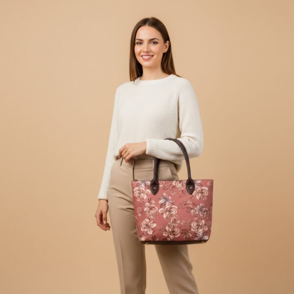 5-in-1 Floral Tote Bag Set with Leather Handles – Women’s Handbag Combo