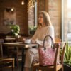 5-in-1 Floral Tote Bag Set with Leather Handles – Women’s Handbag Combo