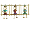 Handcrafted Sitting Musician Wall Hanging Set (3 Pieces) – Colorful Metal Wall Art