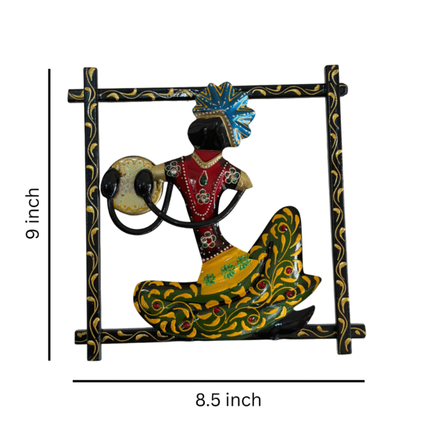 Handcrafted Tribal Musician Wall Hanging Set (3 Pieces) – Colorful Metal Wall Art