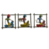 Handcrafted Tribal Musician Wall Hanging Set (3 Pieces) – Colorful Metal Wall Art