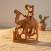 Handcrafted Wooden Camel Rider Sculpture image 1 Handcrafted Wooden Camel Rider Sculpture – Tribal Rajasthani Art Figurine | Home Décor Showpiece