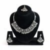 Oxidised Silver Choker Necklace Set with Earrings & Maang Tikka