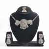 Oxidised Silver Necklace Set with Multicolor Stones