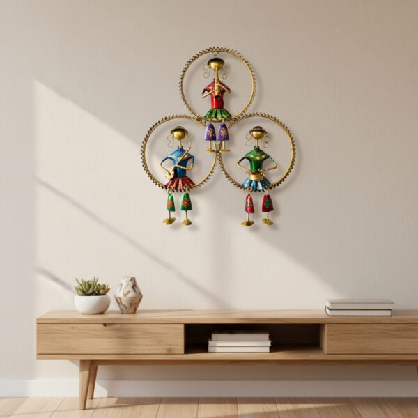 hanging design 2 Handcrafted Metal Tribal Musician Wall Art