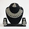 oxidised Jewlrey design 5 image 1 Antique Oxidized Silver Wide Necklace Set with Earrings & Maang Tikka – Traditional Indian Jewelry