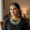 oxidised Jewlrey design 5 image 2 Antique Oxidized Silver Wide Necklace Set with Earrings & Maang Tikka – Traditional Indian Jewelry
