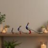 Handcrafted Pearl Peacock Set of 3 – Decorative Showpiece