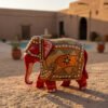Handcrafted Wooden Red Elephant Figurines – Traditional Rajasthani Art Home Décor & Gifting Piece