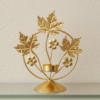 Gold Maple Leaf Tea Light Candle Holder – Elegant Metal Table Decor Stand