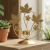 Gold Maple Leaf Tea Light Candle Holder – Elegant Metal Table Decor Stand