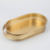 Gold Metal Decorative Tray image 5 Gold Metal Decorative Basket Tray with Handle – Luxury Oval Storage Basket for Home Decor, Bathroom, Vanity & Gift Hamper