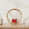 Gold Ring Tea Light Candle Holder with Glass Cup – Modern Metal Decor