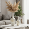 White and Gold Metal Decorative Vase Set – Modern Luxury Vases